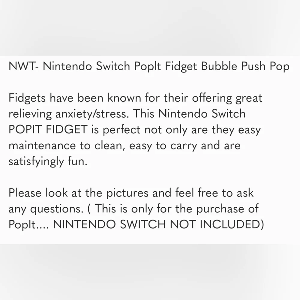 Nintendo Switch Pop It case